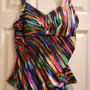 Trimshaper swim top takini and Lands End swim skirt together
